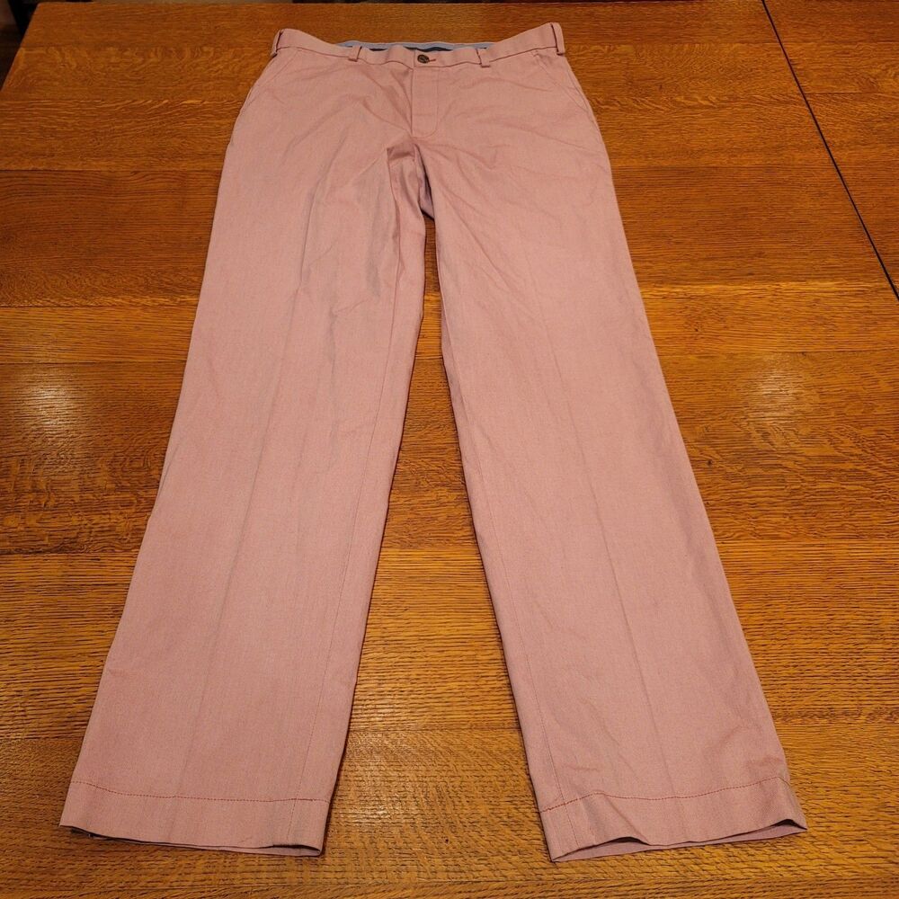 Brooks Brothers Clark Pants 34x34 Cotton Stretch Salmon Pink Chino Trousers